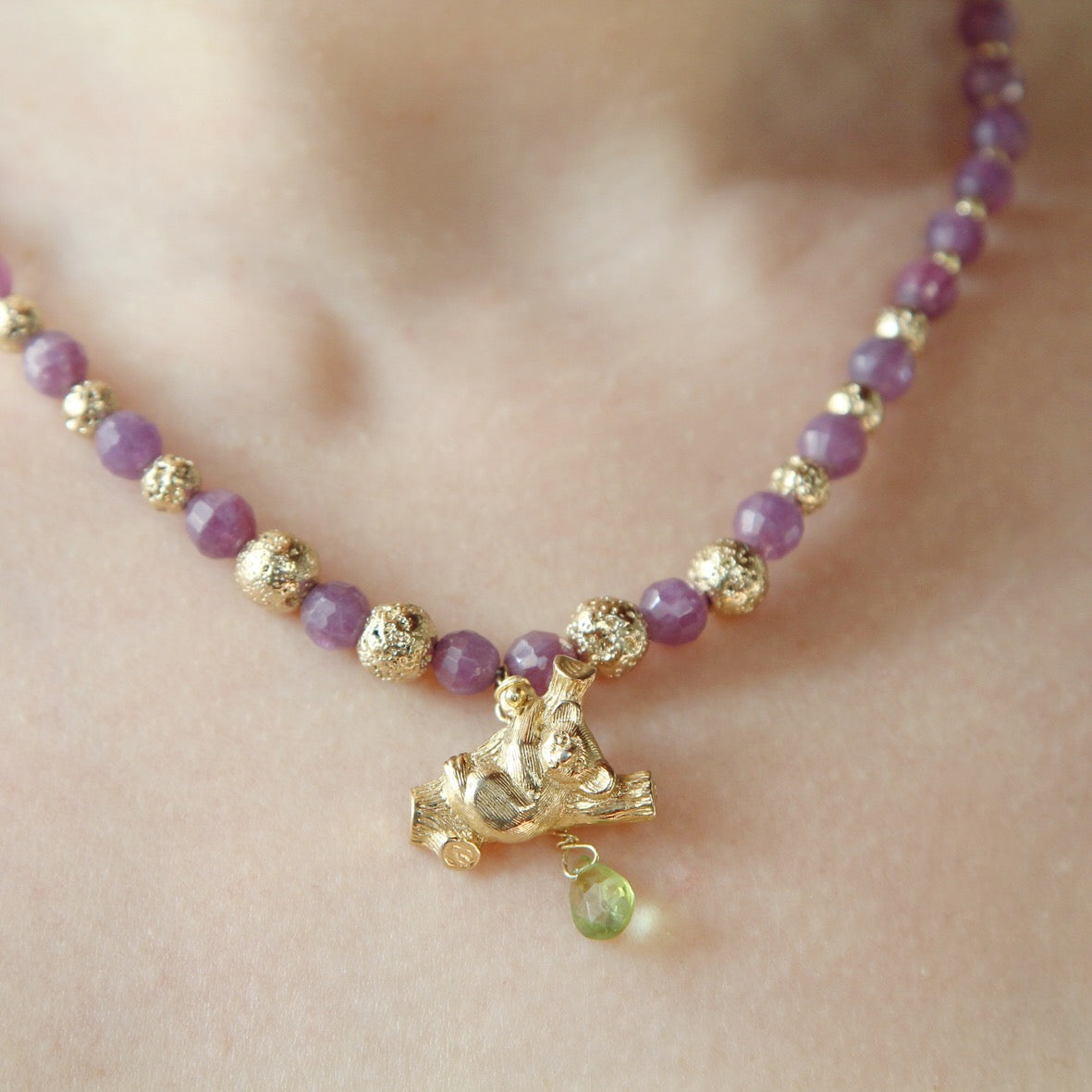 Collana Koala rubino