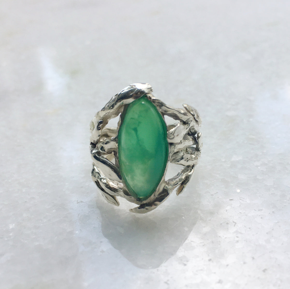 Anello Driadi crisoprasio