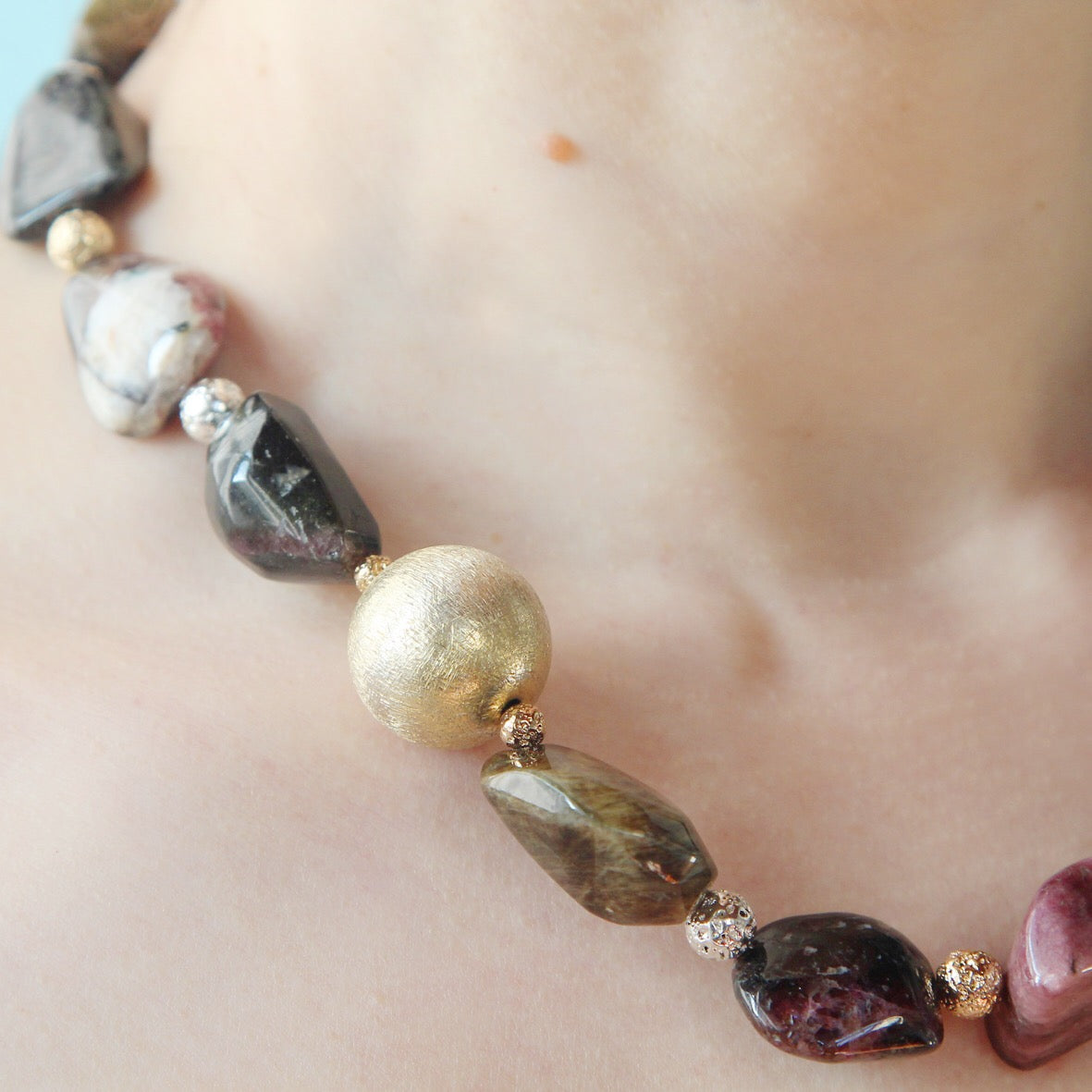 Collana sfera e tormaline