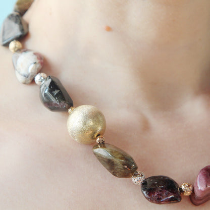 Collana sfera e tormaline