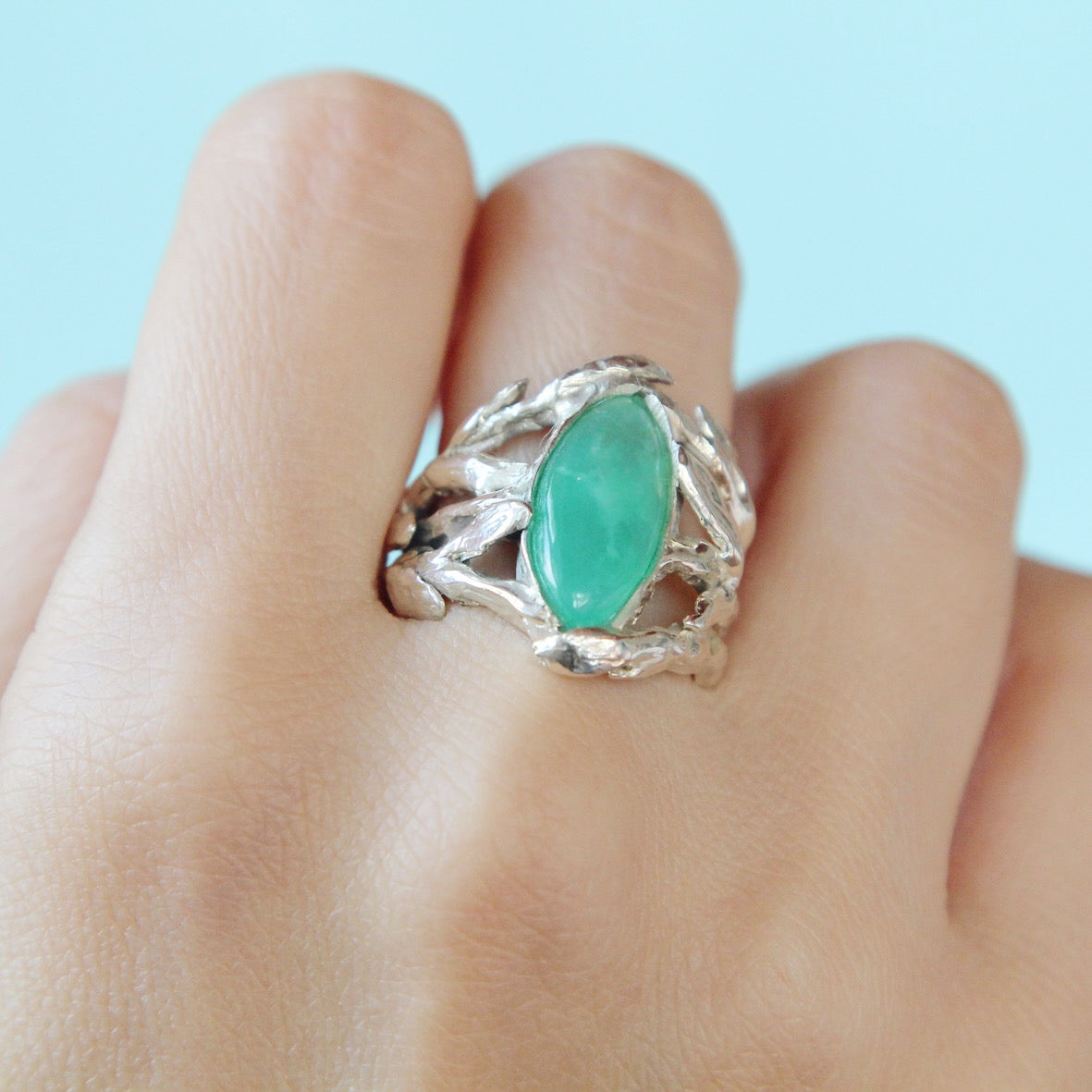 Anello Driadi crisoprasio