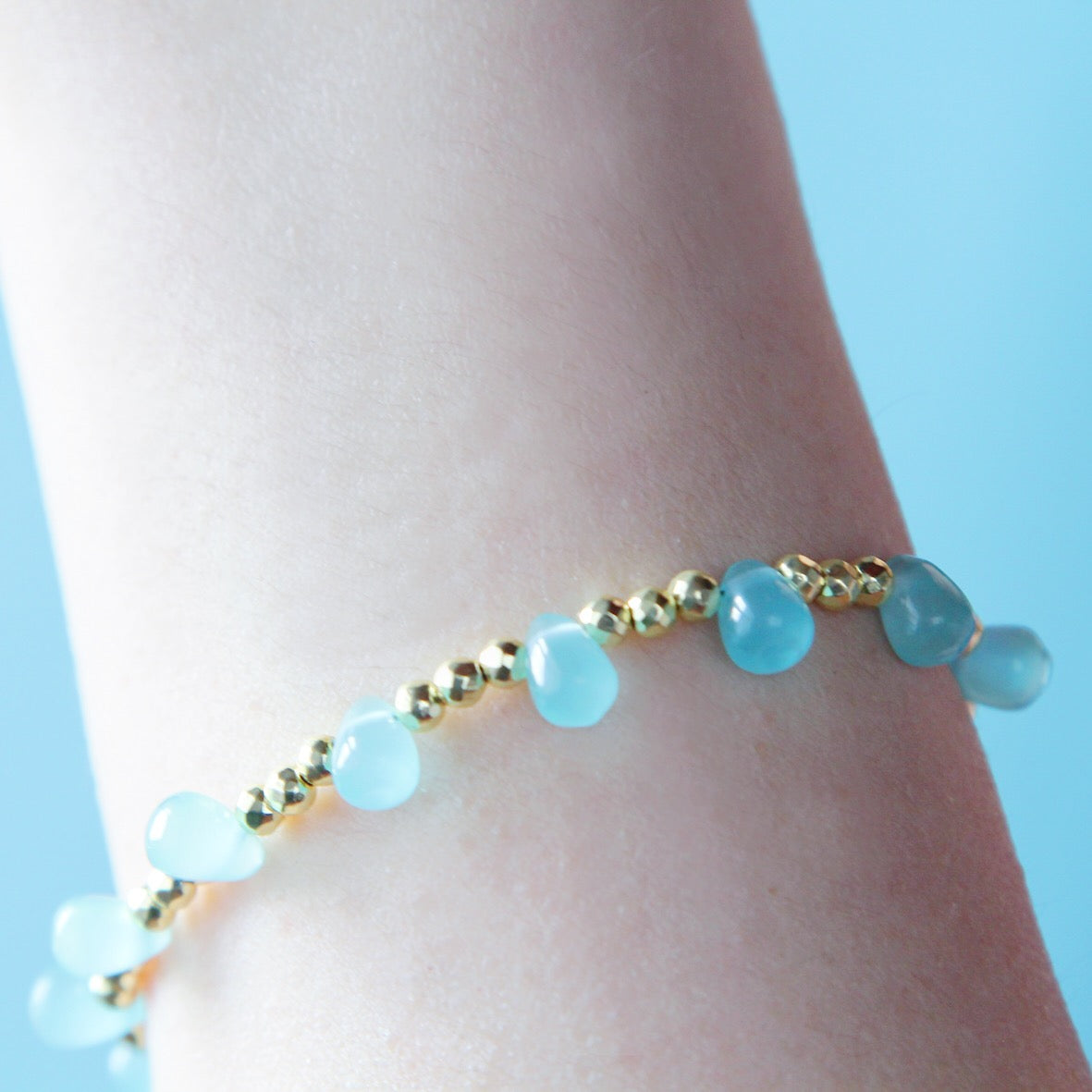Bracciale gocce azzurre