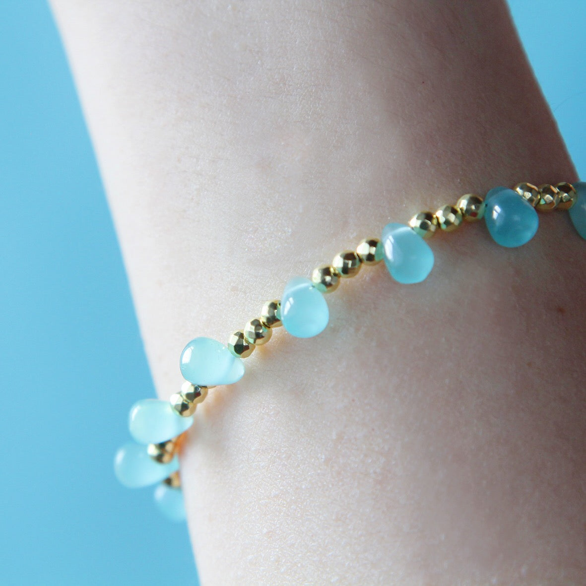 Bracciale gocce azzurre