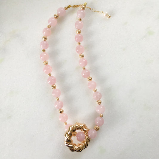 Collana magnolia rosa
