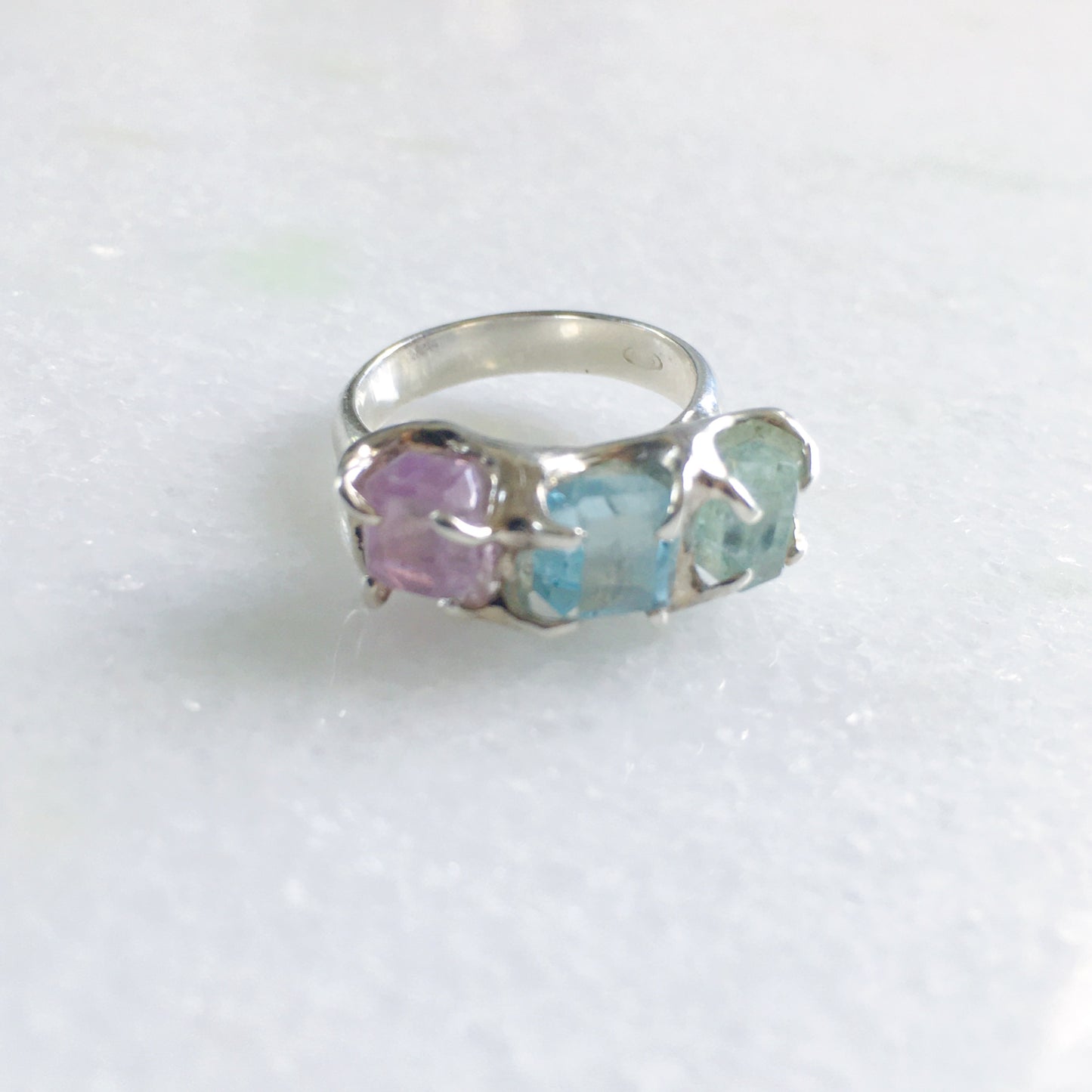 Anello trilogy acquamarina