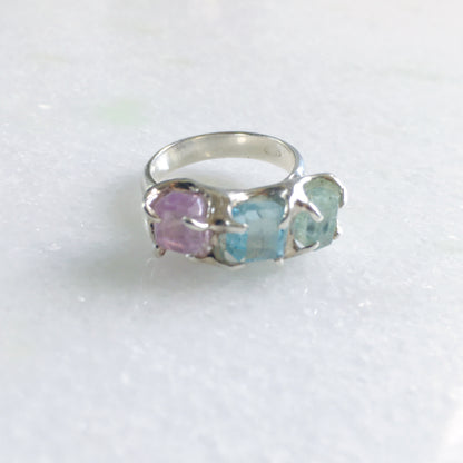 Anello trilogy acquamarina
