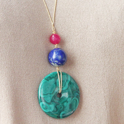 Ciondolo phi di Malachite n.1