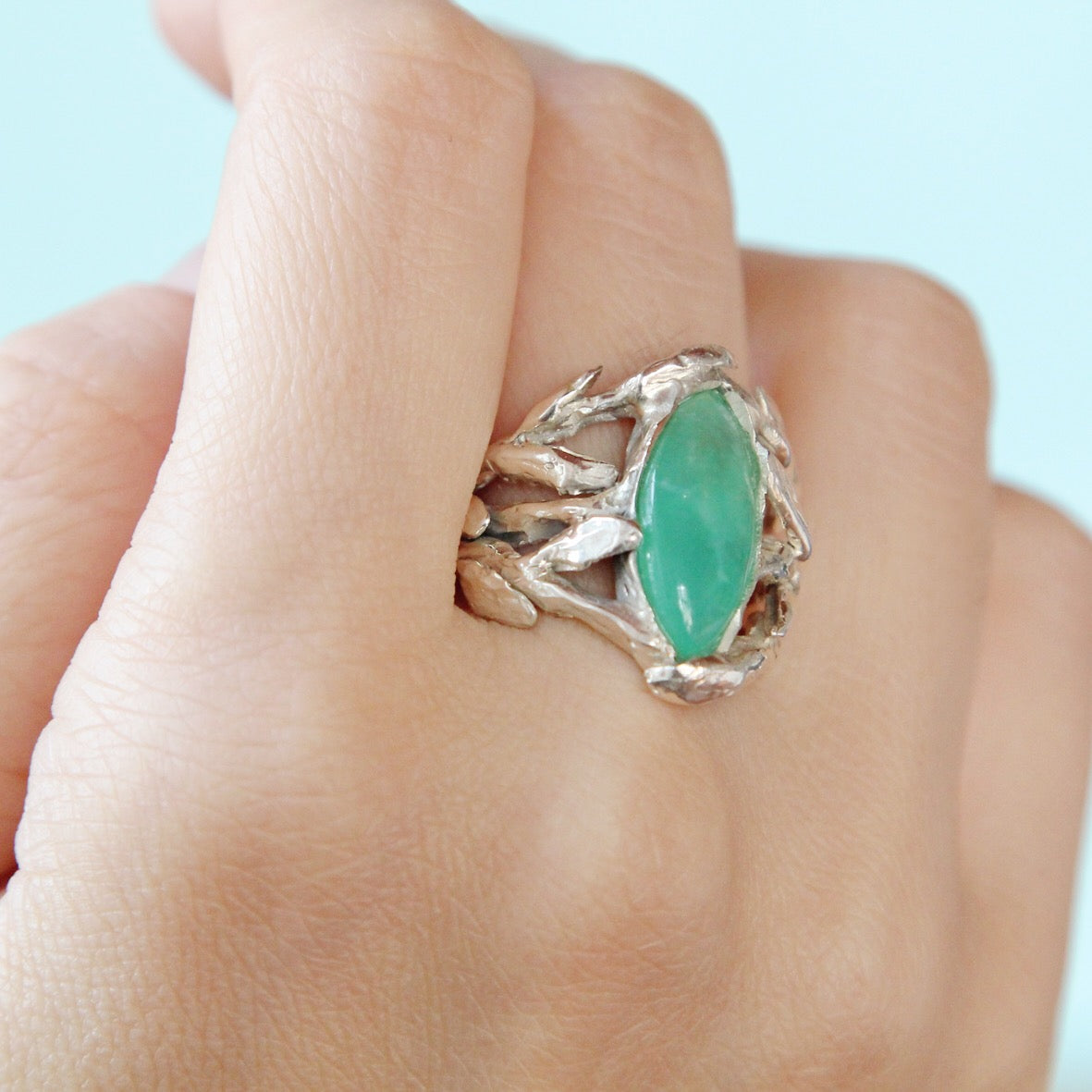 Anello Driadi crisoprasio