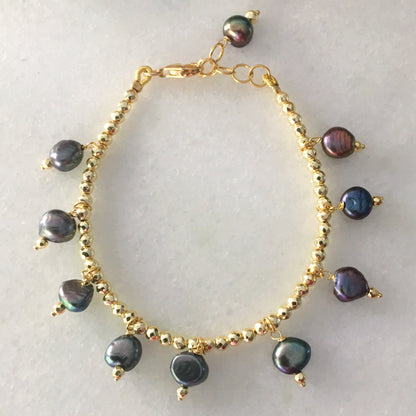 Bracciale Charms di perle viola